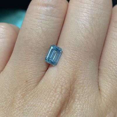 10 Mohs blaues Labor gewachsener Emerald Cut Diamond IGI bestätigten