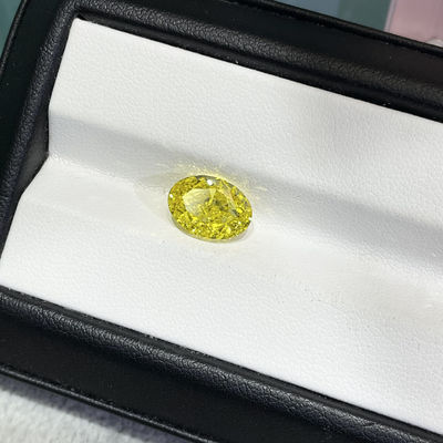 Kanarisch-gelb, Lab-gewachsener Diamant, oval geschliffen, 2,1ct, mit IGI-Zertifizierung