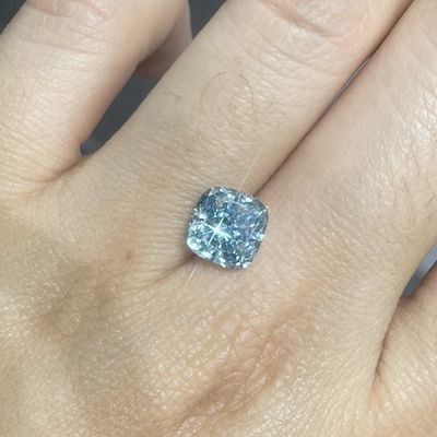 Fantastischer intensiver blauer künstlicher CVD farbiger Diamond Cushion Shape 3+ct