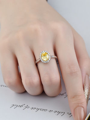 Hohes Klarheits-Fantasie-Diamond Rings Yellow Oval Cut-Labor Diamond Wedding Ring Engagement Ring