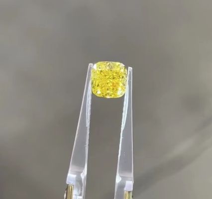 loser Diamant HPHT Labor gewachsener gelber Diamond Certified Synthetic Diamonds des Kissens