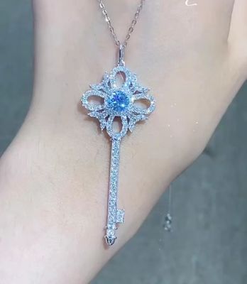 IGI Lab Gemüse aus Diamanten Blau Rund 18k Weiß Gold Verlobung 1,05 Karat