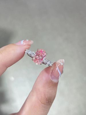 2.5ct Fancy Pink Lab geschaffen Diamant Verlobungsring 18K Weißgold Brautring