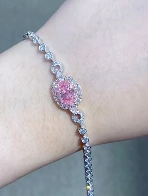 Fancy Farbige Labor gewachsene Diamant Armbänder Pink Diamant Tennis Armbänder 2,08ct