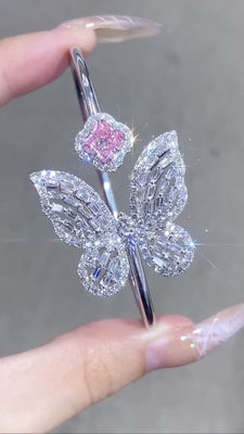 VS1 Laborgewachsene Diamant-Armbänder Vierblätterklee Lilie Schnitt LV Schnitt Schmetterlingsform