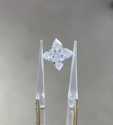 Laborgemachte Diamanten CVD IGI Zertifizierte synthetische Diamanten Vierblätterklee Ring Halskette