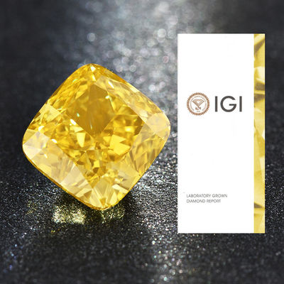 Synthetische Loose Cushion-Schnitt-Labor gemacht Gelb HPHT Diamanten 1-2ct