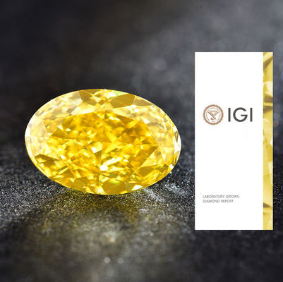 Labor-Erstellte gelbe Diamanten 1,00ct schicke leuchtend gelbe VS1 ovale Form HPHT