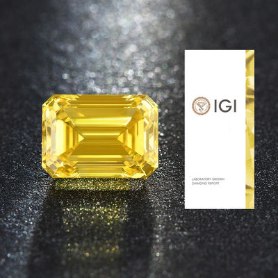 IGI-zertifiziertes Labor mit gelben Diamanten 3,45 Ct schickem Smaragdschnitt