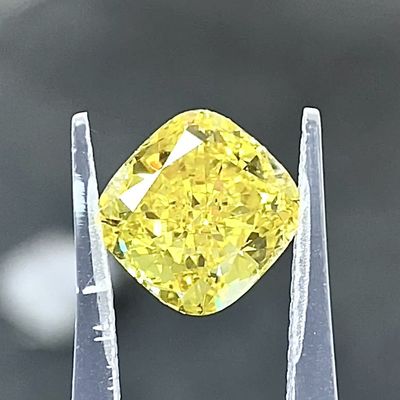 0.55ct Labor erstellt Gelb Diamanten Quadrat Kissen Form Fancy lebhaft Gelb IGI zertifiziert