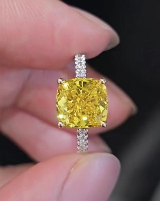 Gelber Diamant Laborgewachsener Diamantring Verlobungsring Hochzeitsring
