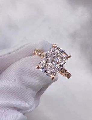 Strahlender Diamantring Weißer Diamantring Verlobungsring Hochzeitsringe Laborgewachsene Diamantringe