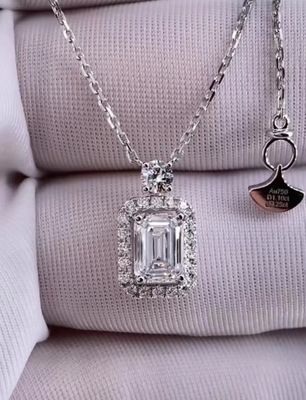 Esmerald Lab geschaffen Diamant Anhänger Halskette Lab Diamant Schmuck Setting Anhänger