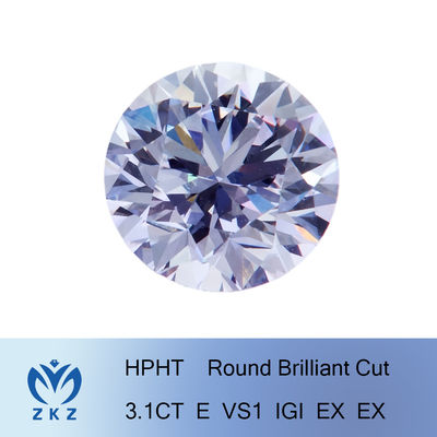 synthetisches loses Labor gewachsene Brillantschliff-weiße Farbe der Diamant-3.1Ct