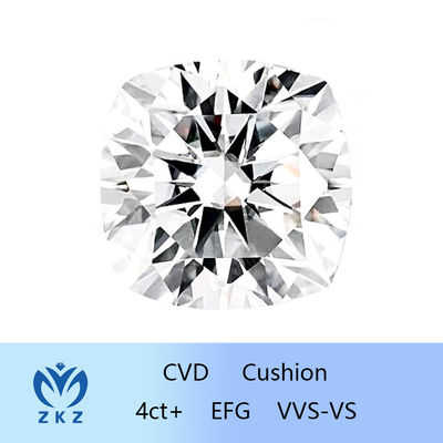 Große Größe 4CT+ Kissenform CVD Labor gewachsener Diamant Hauptquelle Fabrik