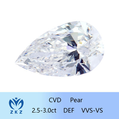 2.5ct-3ct synthetisch als gewachsenes CVD Labor gewachsener Diamant Loose Pear Cut Diamant