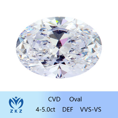 Synthetisch Farblos 4-5ct CVD Labor gewachsen Oval Diamant 10 Mohs Härte