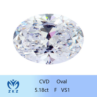 ZKZ Große Diamanten 5.18ct Zertifizierte Loose Oval Lab Diamant VS1 Klarheit