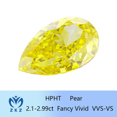 10 Mohs Loose Pear Cut Lab erstellt Gelber Diamant 2,1 Ct bis 2,99 Ct