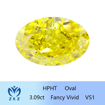 Fantastisches klares gelbes gewachsene Diamant-ovale Form 3.09ct IGI Certifed HPHT Labor
