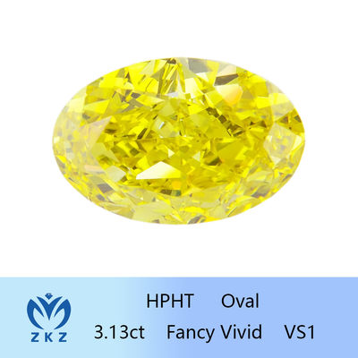 Loses Labor gelber synthetischer Diamond Oval Modified 3ct HPHT stellen sich klares vor