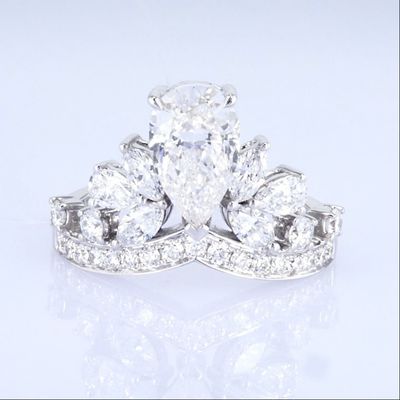18k Kronen-Labor-Grown-Diamant-Ring Schöne Frauen Prinzessin Design Weißer Labor-Grown-Diamant-Ring