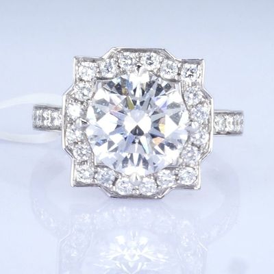 18k Cool Design Ring 3ct Weißer Lab-Grown Diamant Ring Runde Form Synthetischer Diamant Ring