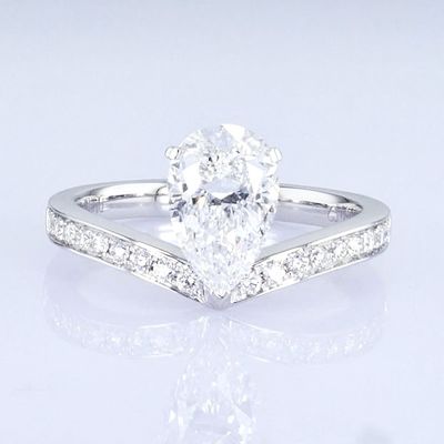 18k Pärchenform Weiß Labor gewachsener Diamant Ring Prinzessin Design für Geschenke für die Party