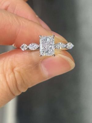Radiant Cut 1,04ct Laborgewachsener Diamantringe IGI zertifizierter Platin Verlobungsring PT950