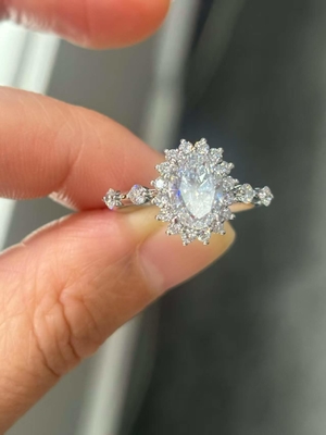 1.168ct Schöner ovaler weißer Labor-Großer Diamantring DEF VVS PT950 EX